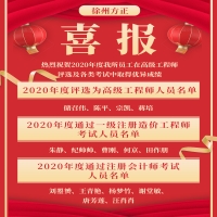 喜報(bào)！熱烈祝賀2020年度我所員工在高級(jí)工程師評(píng)選及各類考試中取得優(yōu)異成績(jī)